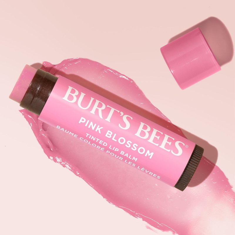Burt's Bees Lip Tint Balm, Mothers Day Gifts, with Long Lasting 2 in 1 Duo Tinted Balm Formula, Color Infused with Deeply Hydrating Shea Butter for a Natural Buildable Finish, Pink Blossom (2-Pack)