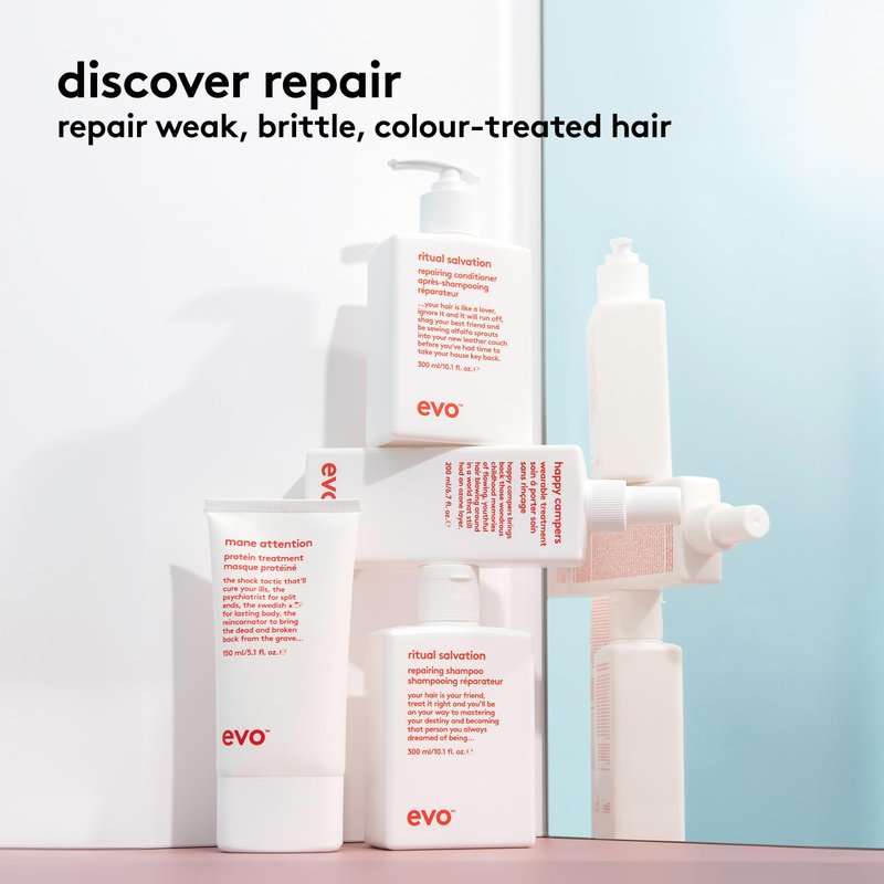 EVO Ritual Salvation Repairing Shampoo for Color-Treated Hair - Protein-Rich Formula to Repair, Strengthen & Moisturize - 10.1 fl oz