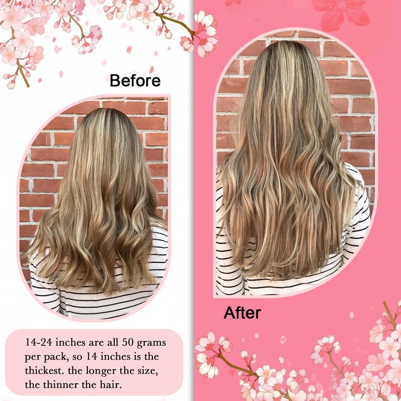 Kpvxxve Micro Ring Hair Extensions Human Hair Micro Loop Human Hair Extensions 1g/Strand 50g Natural Hair Micro Bead Hair Extension (#8/613 Ash Brown Mix Bleach Blonde, 16inch)