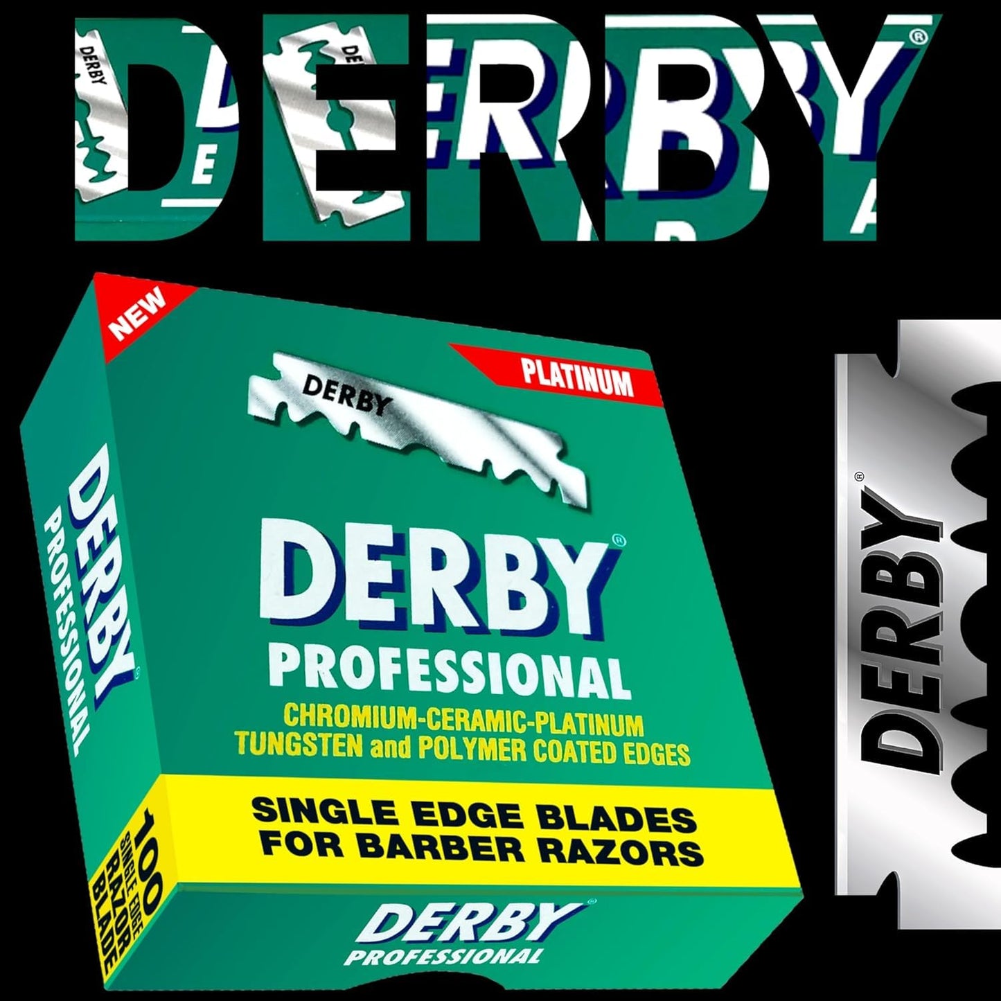 Derby Professional Single Edge Razor Blades, 100 Count
