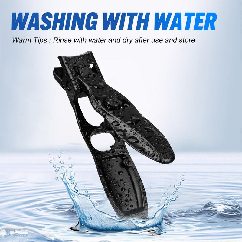 Swocky German Nail Clippers, Premium Stainless Steel Wide Jaw Anti Splash Design,Ultra Sharp Heavy Duty Clippers with Ergonomic Lever,Perfect for Men,Women, and Seniors(Black)