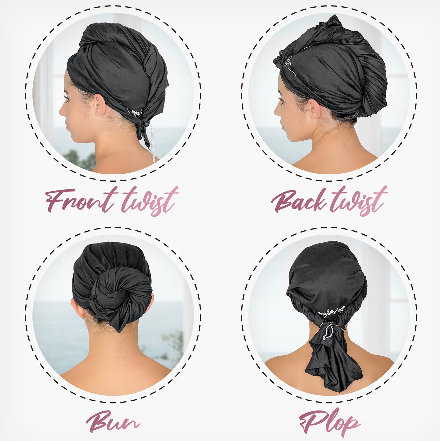 Microfiber Hair Towel Wrap with Wet & Dry Detangling Brush – Fast Drying Anti-Frizz Hair Drying Turban for Curly, Wavy and Straight Hair – Gentle Absorbent Hair Care for Women, Girls and Kids