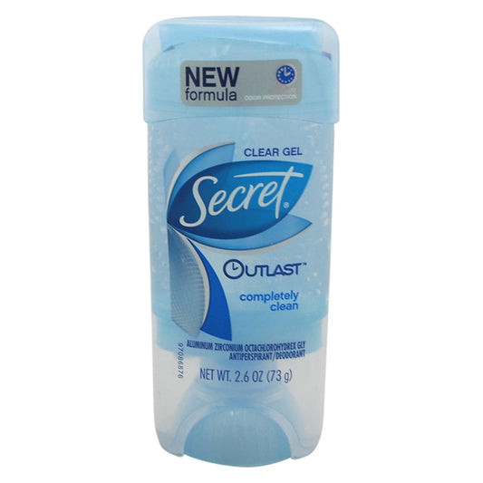 Secret Outlast Antiperspirant Deodorant for Women, 72hr Sweat & Odor Protection, PH Balancing Minerals, Clear Gel, Protecting Powder Scent, 2.6 oz