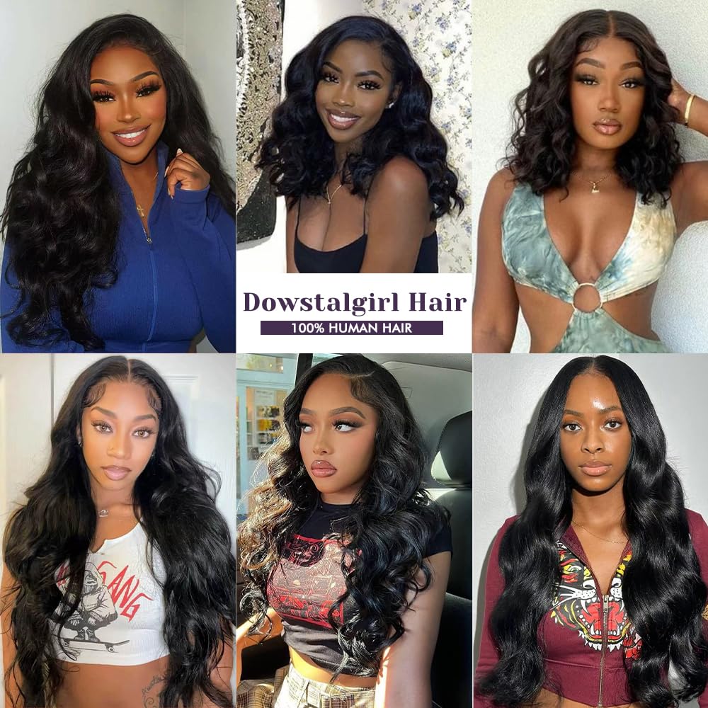 4x4 HD Lace Closure Body Wave Closure Human Hair 16 Inch Lace Closure 100% Unprocessed Brazilian Virgin Human Hair Extensions 150% Density Remy Human Hair Closure Pre Plucked Natural Black