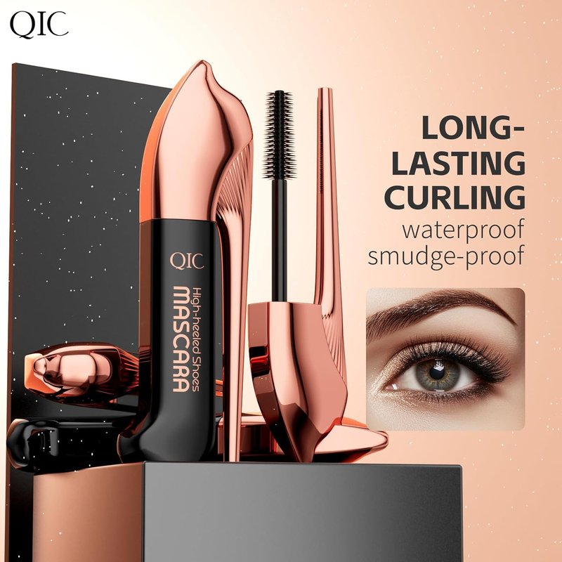 High Heels Black Mascara - Waterproof, Smudge-Proof Volumizing Formula for Sensitive Eyes | Long-Lasting Curling & Lengthening