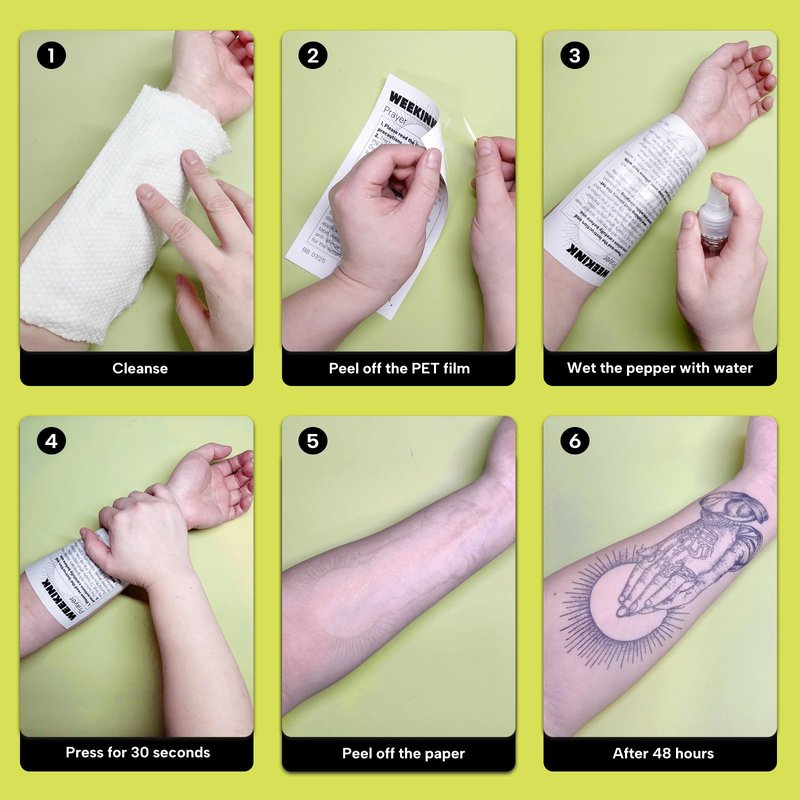 WEEKINK Old English Number Temporary Tattoos – 0-9 Digit Set, Customizable Gothic Numbers for Dates, Realistic, Waterproof & Long Lasting Fake Tattoo for Men & Women