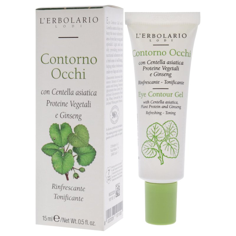 L'Erbolario Eye Contour Gel - Contains Plant Protein And Ginseng - Light, Non Greasy Cream - Helps Reduce Under-Eye Bags And Circles - Provides A Fresh Sense Of Well-Being - Paraben Free - 0.5 Oz