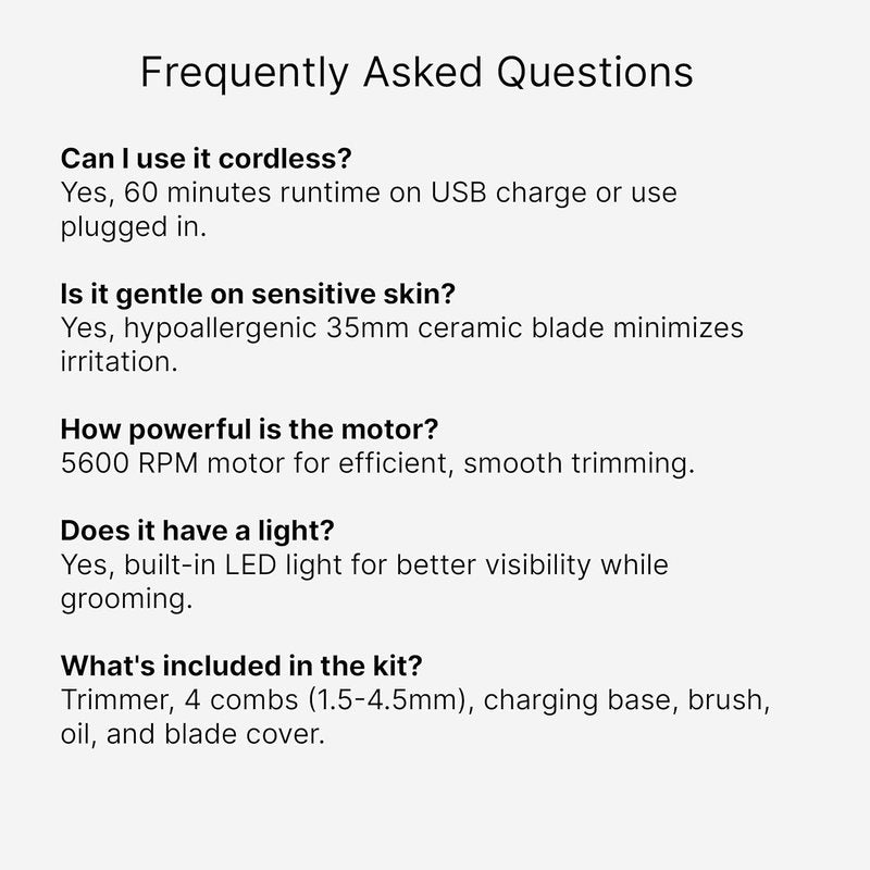 GA.MA Italy Body Trimmer for Men - Ceramic Blade, LED Light, USB Rechargeable | Cordless Groomer with Guide Combs