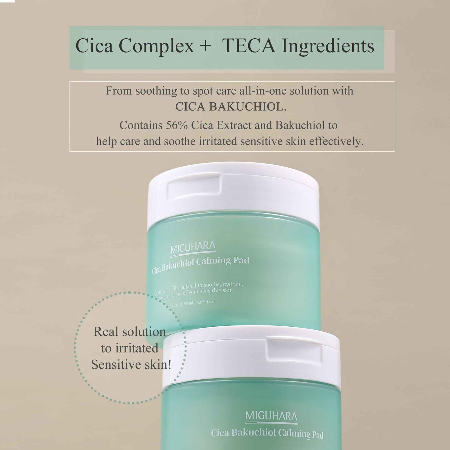 Cica Bakuchiol Calming Pad | Korean Skincare Toner Pad (150ml/5.07 fl.oz.)