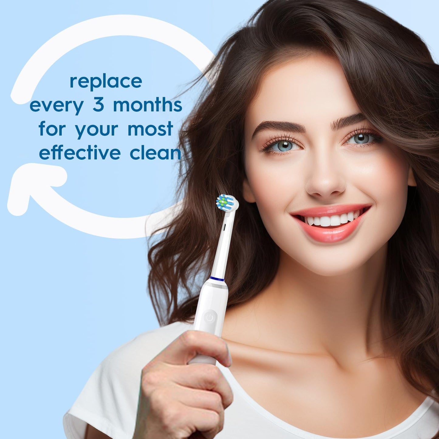 Replacement Toothbrush Heads Compatible with Braun Oral B Pro 1000/7000/9600/5000/3000, Brush Heads Refills for Genius X and Smart 1500 Electric Toothbrush (White)