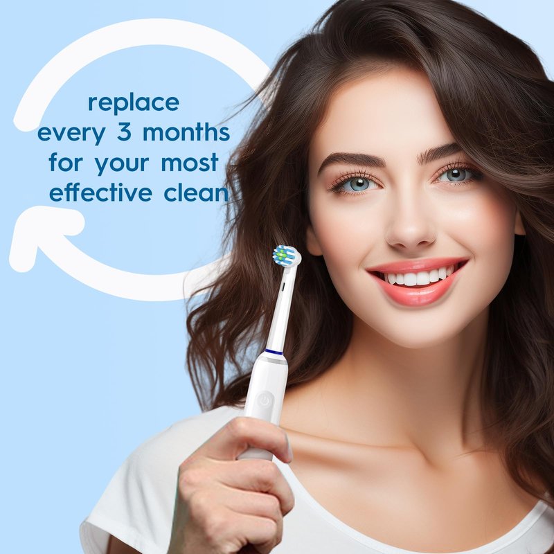 Replacement Toothbrush Heads Compatible with Braun Oral B Pro 1000/7000/9600/5000/3000, Brush Heads Refills for Genius X and Smart 1500 Electric Toothbrush (White)