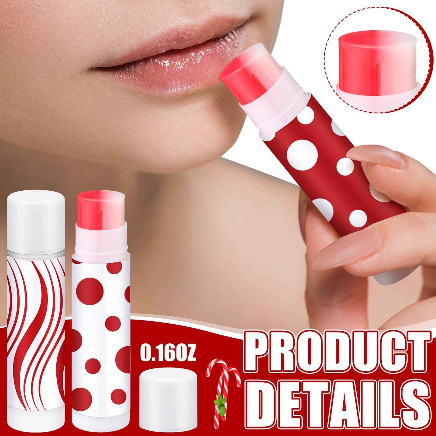 Demissle 30 Pcs Christmas Lip Balms Gifts Bulk Peppermint Candy Cane Flavor Red and White Lip Balms Christmas Party Gifts Stocking Stuffers for Women Coworkers Staff Employee