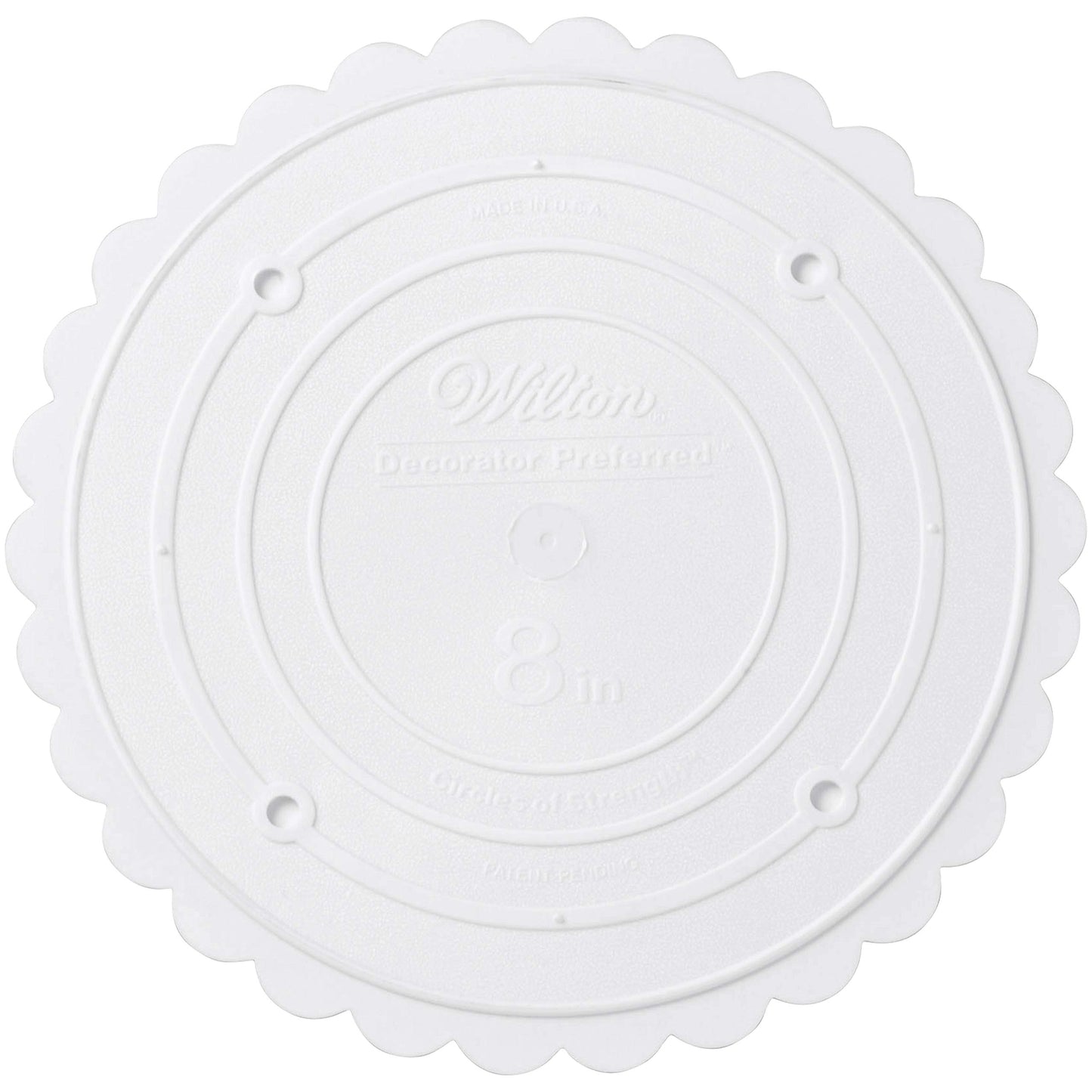 Wilton Scalloped Edge Cake Separators For Tiered Cake, 8-Inch Seperator Plate, Wedding Cake Stand, Scalloped Edge Separator Plate (White)