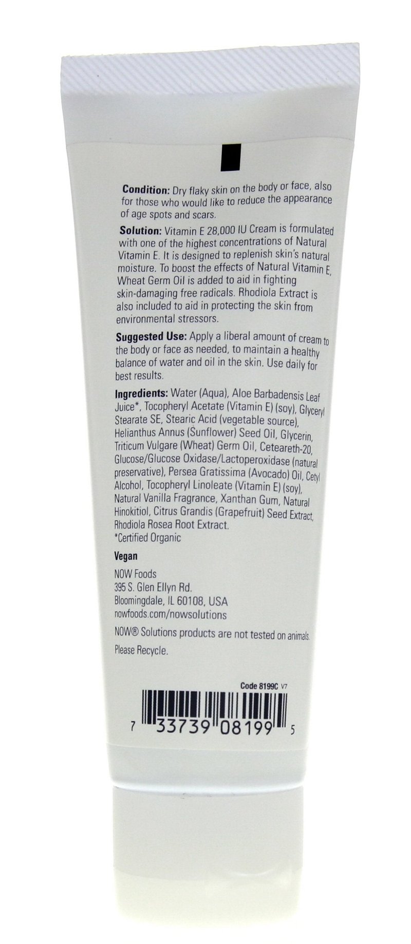 NOW Foods Vitamin E Cream 28,000 IU - 4 oz. (Two Pack)
