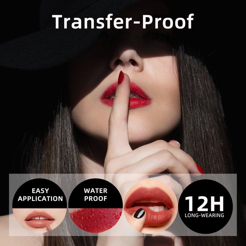 ilembane Matte Superstay Dark Black Liquid Lipstick, Pure Black, High Impact Color, Up to 16H Wear, Transfer-Proof Smudge Proof & Waterproof for Goth, Cosplay, Halloween, 0.17 Fl Oz (Mystical Moment)