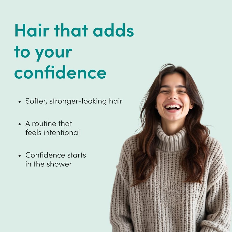 hers Triple Threat Shampoo & Conditioner Set - Biotin, Saw Palmetto, & Pumpkin Seed Oil Formula - Thickens & Hydrates - Color-Safe, Paraben-Free, Vegan - Napa Rose Scent - 6.4 Fl Oz, 2 Count