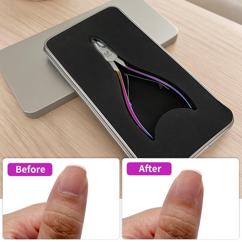 IVON Professional Cuticle Trimmer – Rainbow Finish Stainless Steel, Precision Nail Nipper for Manicure & Pedicure