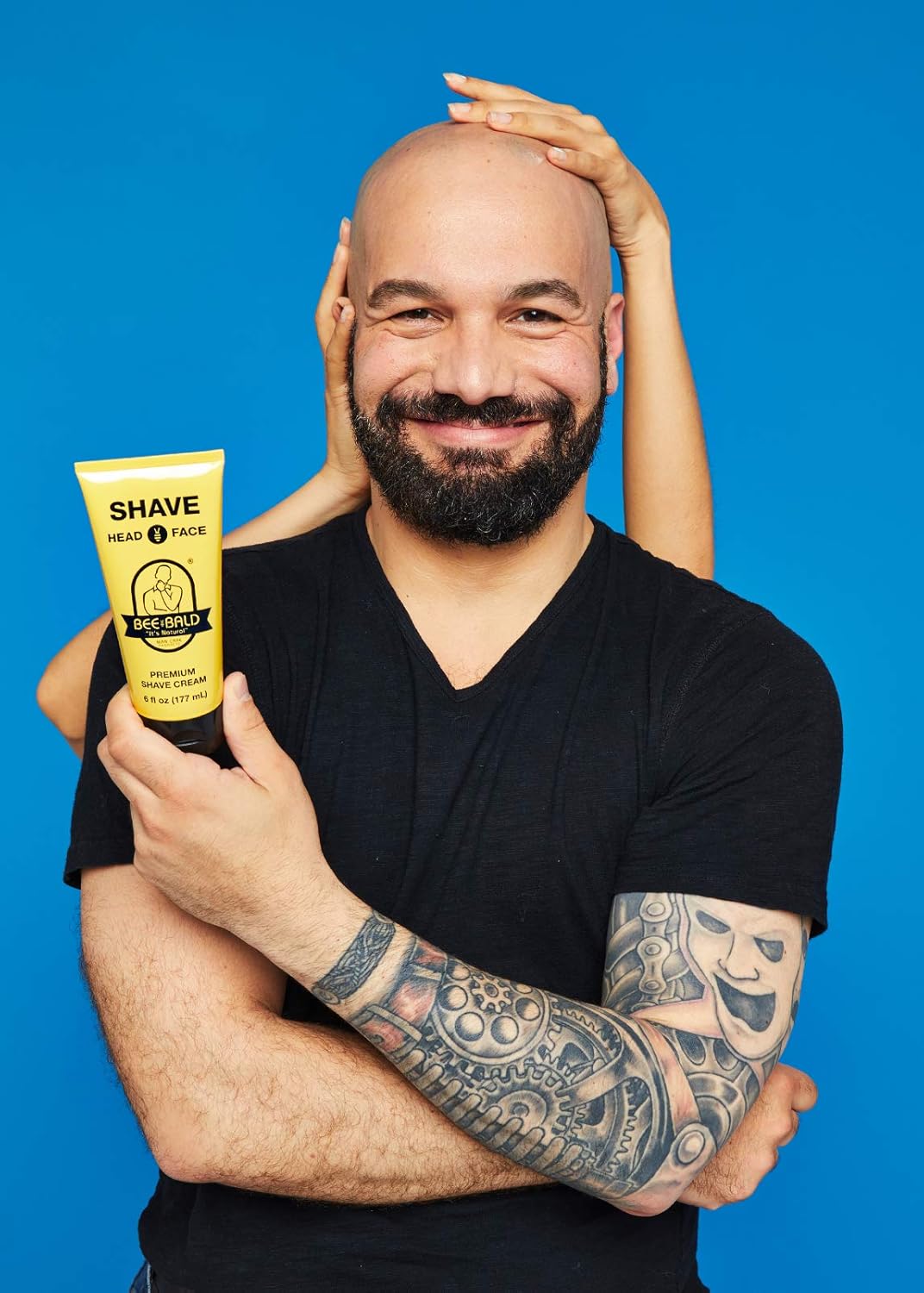 Bee Bald 4-Pack | Premium Shave Cream, Post-Shave Balm & SPF Moisturizer Set - Perfect for Smooth Skin