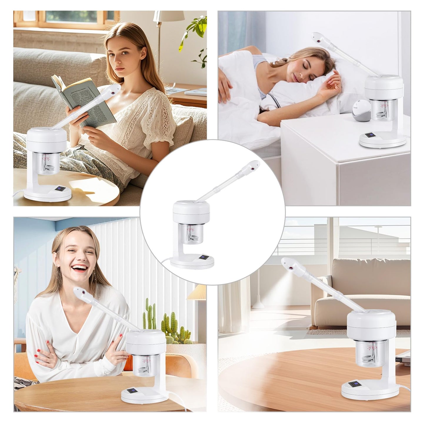 Facial Steamer Nano Ionic Face Steamer with Extendable Arm, Portable Facial Steamer, Rotating Nozzle Esthetician Vapor Face Steamer