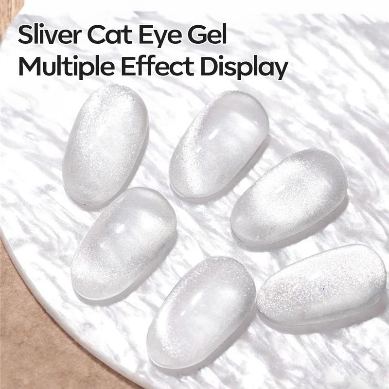 modelones Cat Eye Magnet, 5 in 1 Multifunction Nail Magnets for Cat Eye Gel Nail Polish, Magnetic Sticks Nail Design Glassy Moon French Flower Heart Cats Eye Effect Manicure DIY