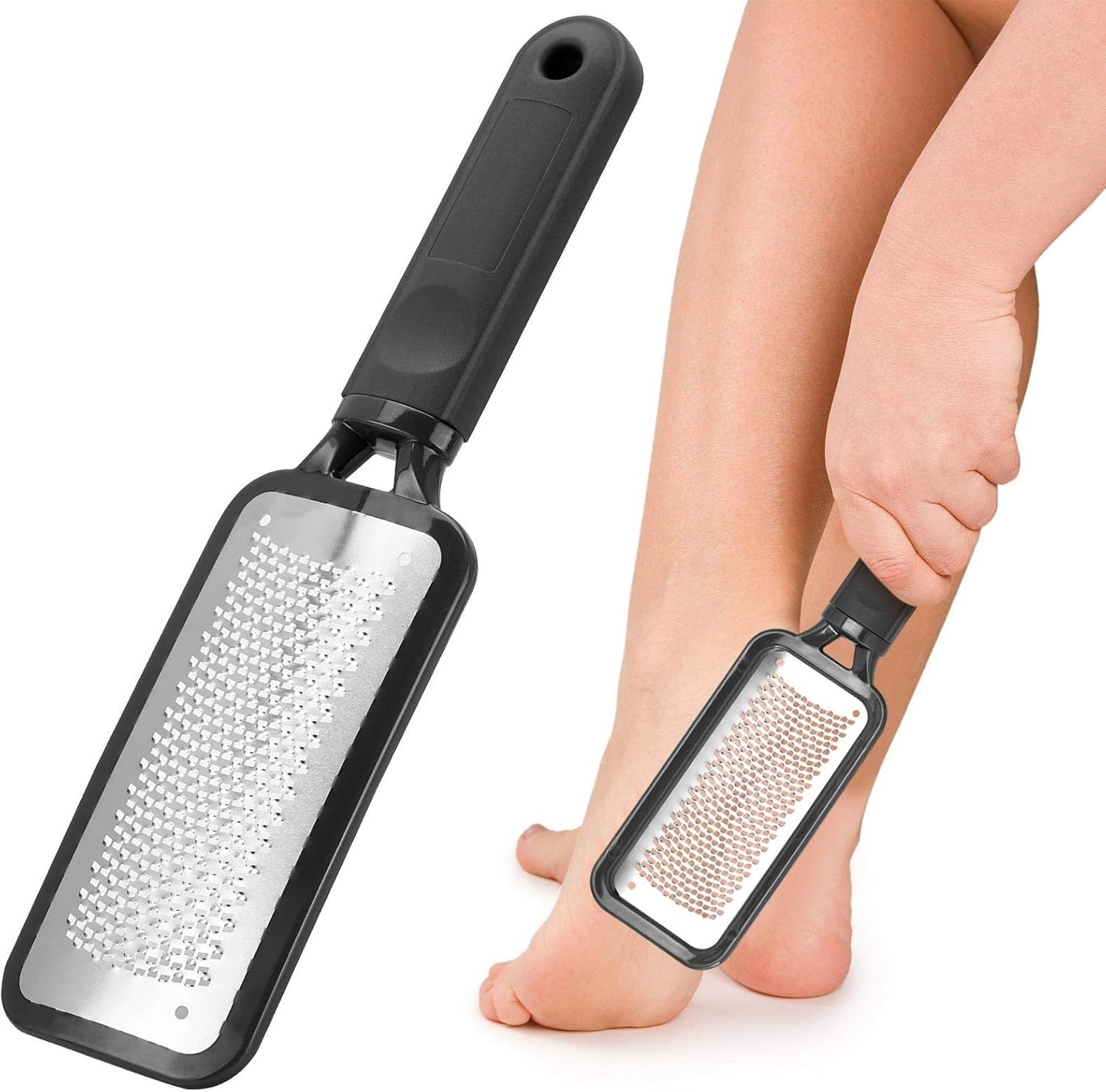 3 Pieces Colossal Foot Files Kit Foot Scrubber Foot Rasp and Double-Sided Heel Files Pedicure Tools Callus Remover Stainless Steel Feet Scraper Foot Grater for Dead Skin