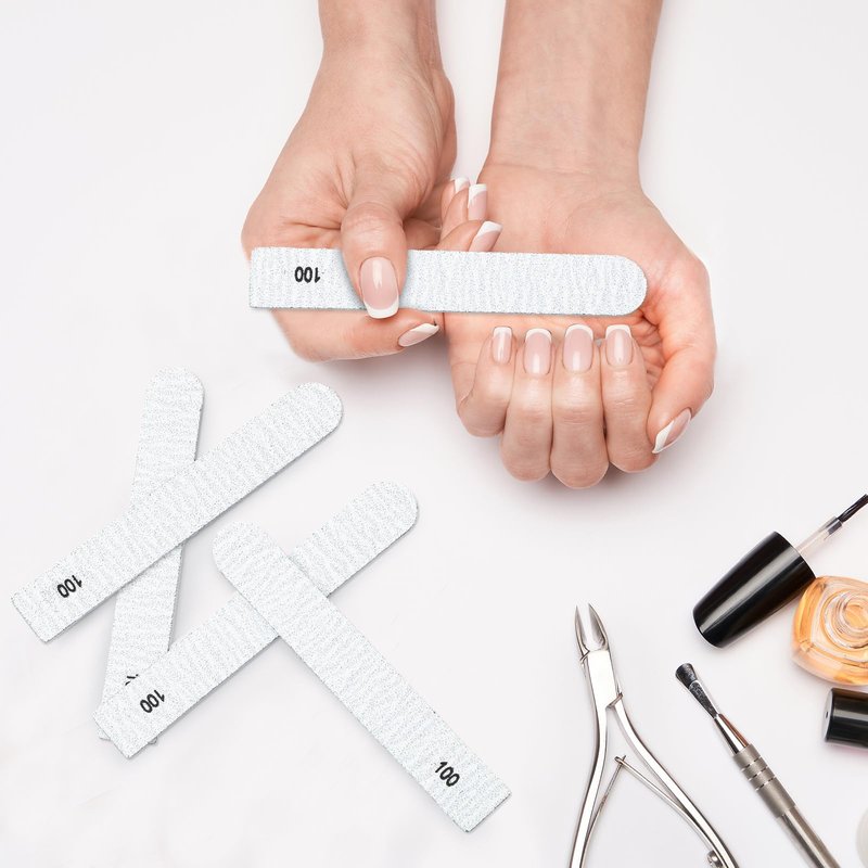 Lanties 200 Pcs Nail File 100/180 Grits Disposable Refill Collection Replaceable File System Zebra Emery Boards Manicure Toenails Finger Small Peel Stick Nail Filer Refill 3.9'' L x 0.6'' W