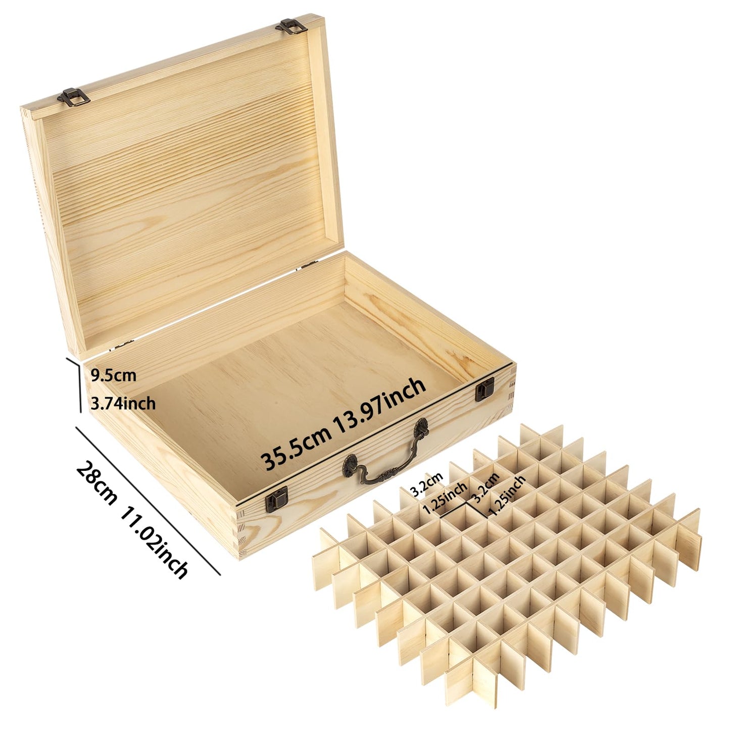 Guolich Essential Oil 80 Slots Storage Box Wooden Essential Oils Display Organizer Stand Holder for 15 ml Bottles Nail Polish Collection.