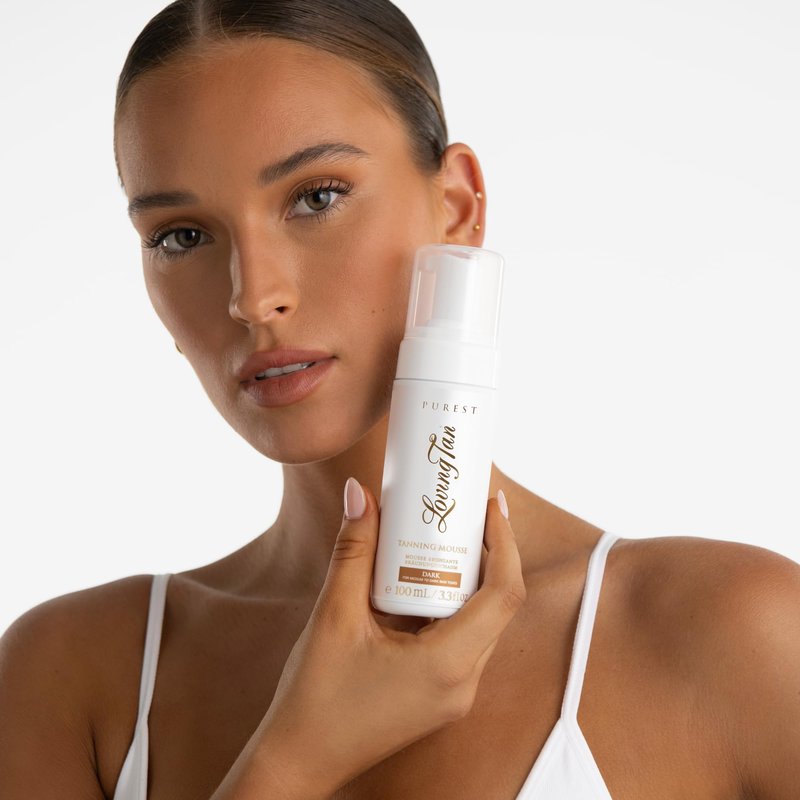 Loving Tan Purest Tanning Mousse, Dark - Sunless Tanner Made From 97% Certified Organic & Naturally Derived Ingredients - Up to 5+ Self Tan Applications Cruelty Free, Vegan - 3.3 Fl Oz