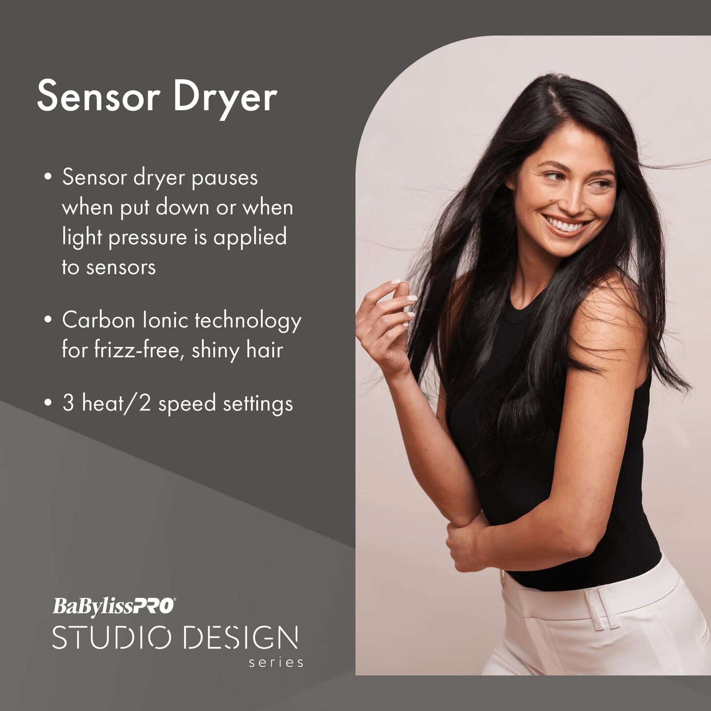 BaBylissPRO Studio Design Series Sensor 1875 Watt Hair Dryer, Hair Styling & Appliances