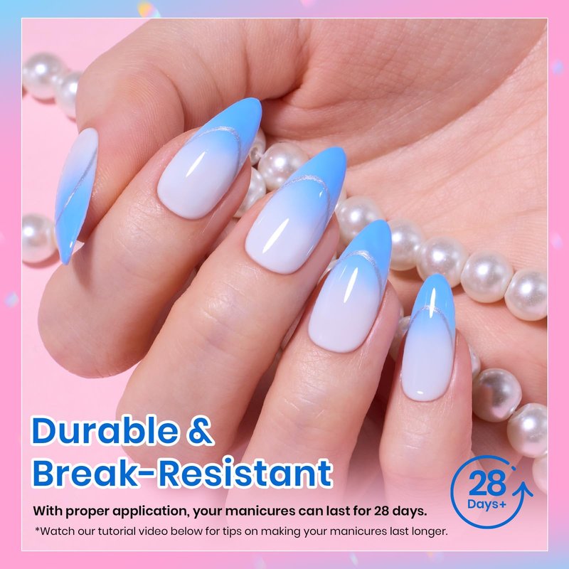 Beetles Medium Almond Nail Tips 576pcs 12 Sizes, Pre-Etched Soft Gel Tips Half Matte Full Cover Press on False Nail Tips Clear Acrylic Nails DIY Extension Gift for Women