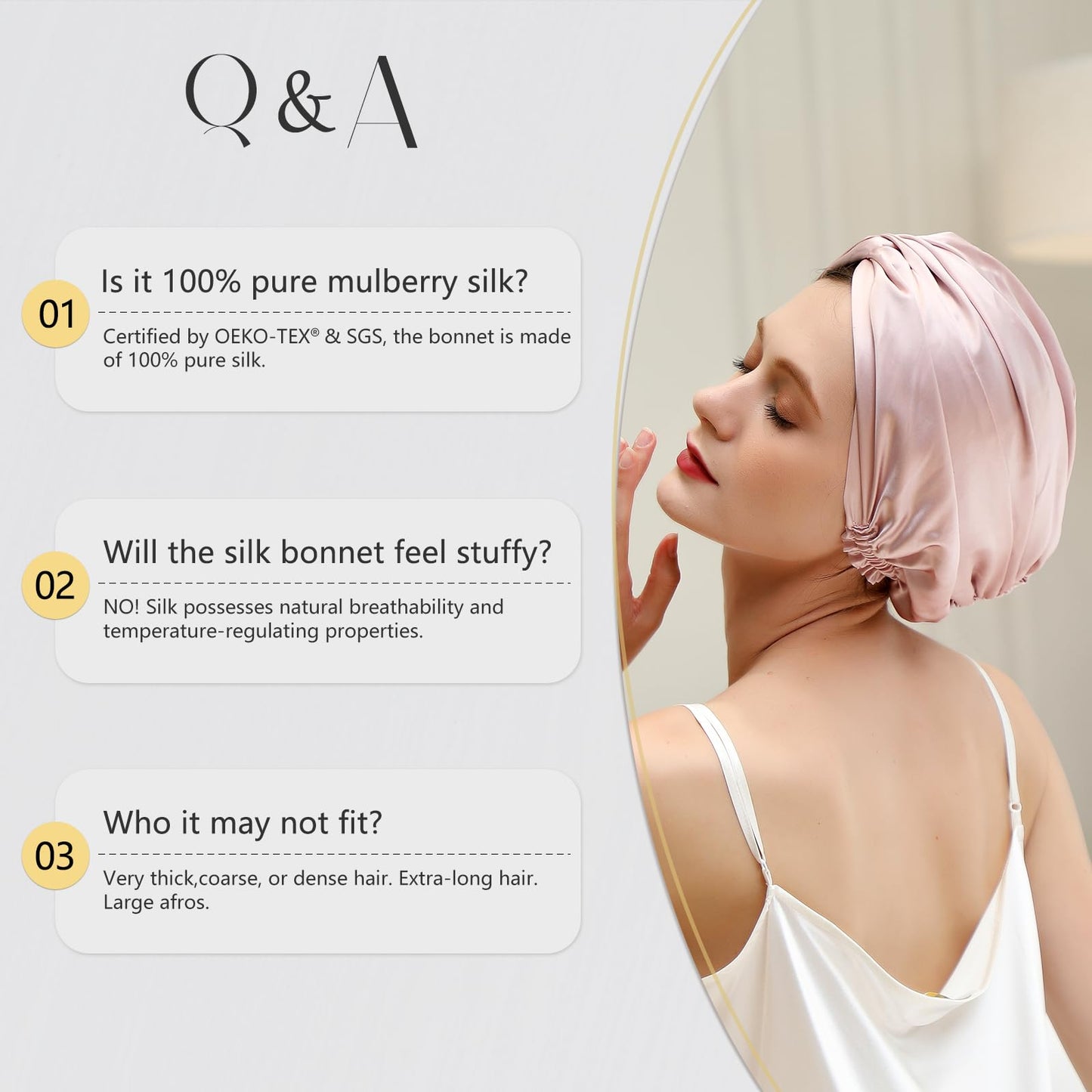 ZIMASILK 22 Momme 100% Mulberry Silk Bonnet for Sleeping & Women Hair Care, Highest Grade 6A Silk Hair wrap for Sleeping with Premium Elastic Stay On Head (1Pc, Burgundy)