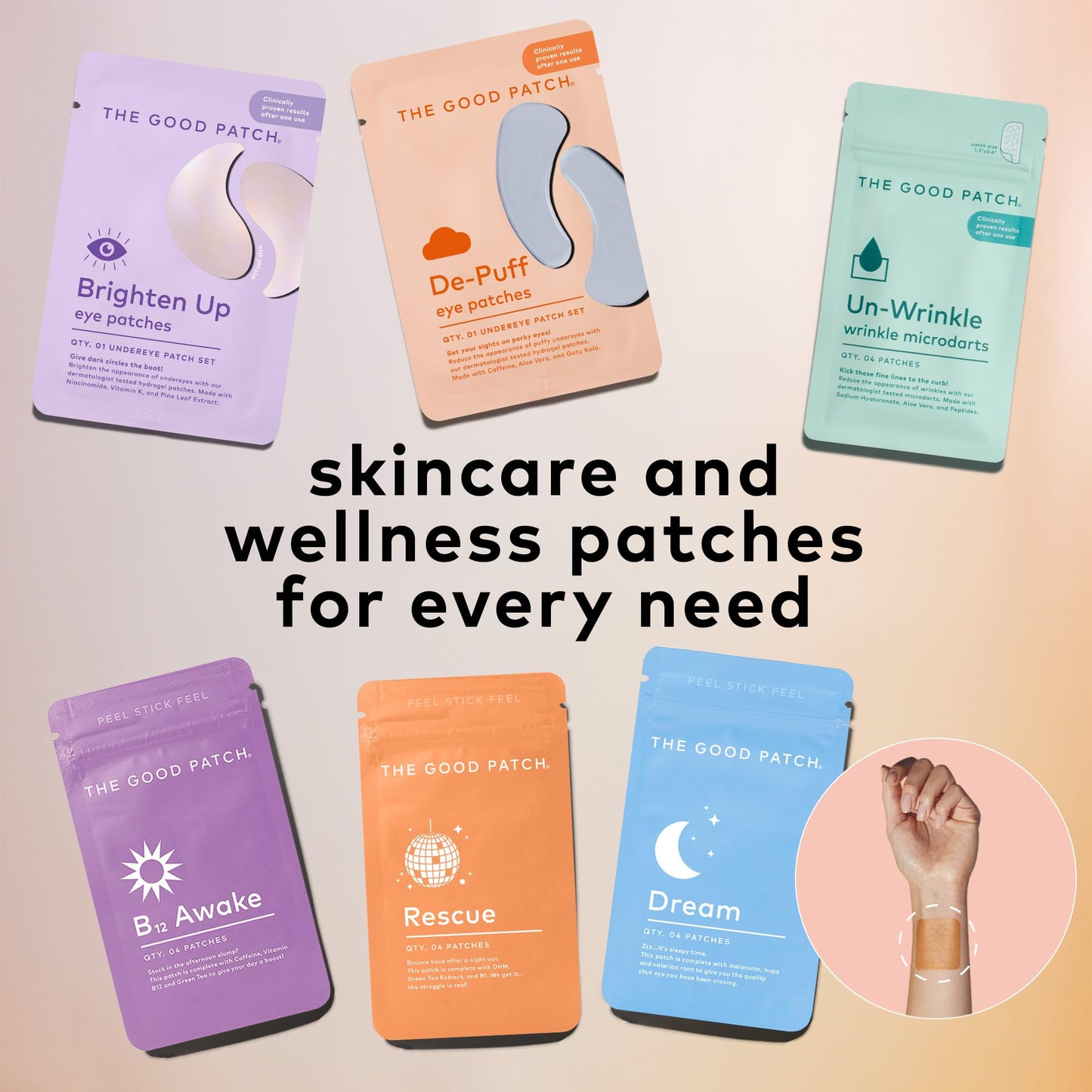 The Good Patch Un-Wrinkle Microdart Anti Wrinkle Patches for Crow’s Feet and Between Eyes, Made with Sodium Hyaluronate, Aloe Vera, Peptides, Clinically Proven (8 Total Microdart Patches)