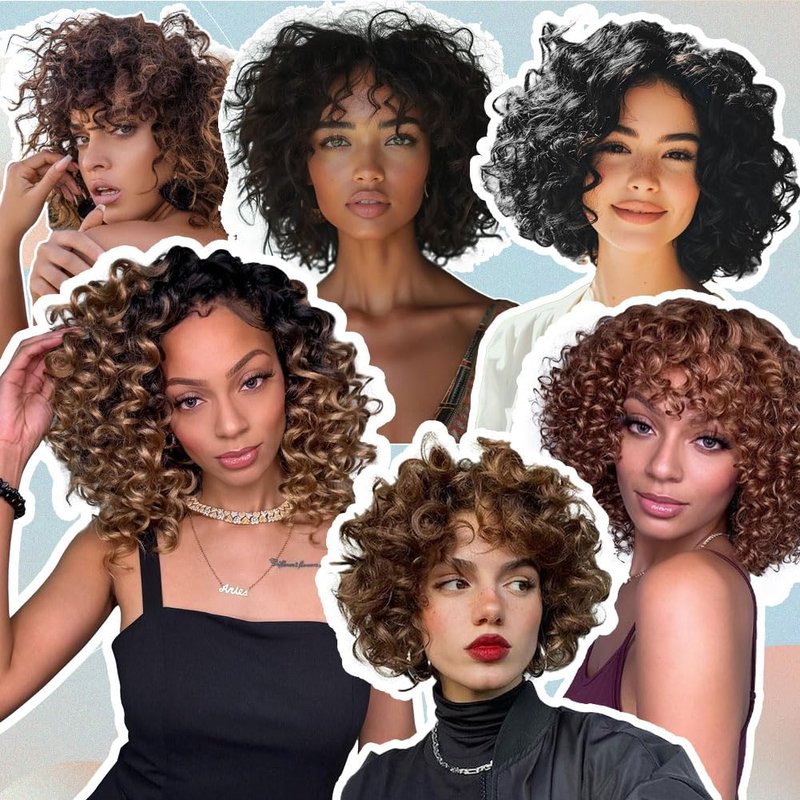 8 Packs Ocean Wave Crochet Hair for Women Short Water Wave Braiding Hair 14 Inch Curly Beach Curl Deep Twist Braids Synthetic Crochet Braids (14 Inch, T1B/27#)