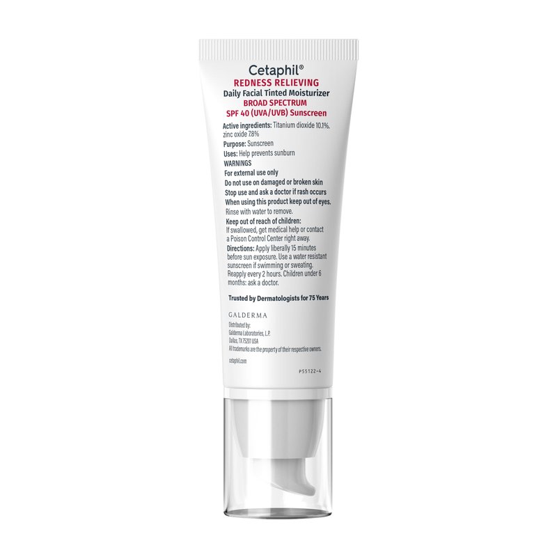 CETAPHIL Redness Relieving Daily Facial Moisturizer SPF 40, 1.7 fl oz, Broad spectrum Sunscreen, Neutral Tint, For Redness-Prone Skin