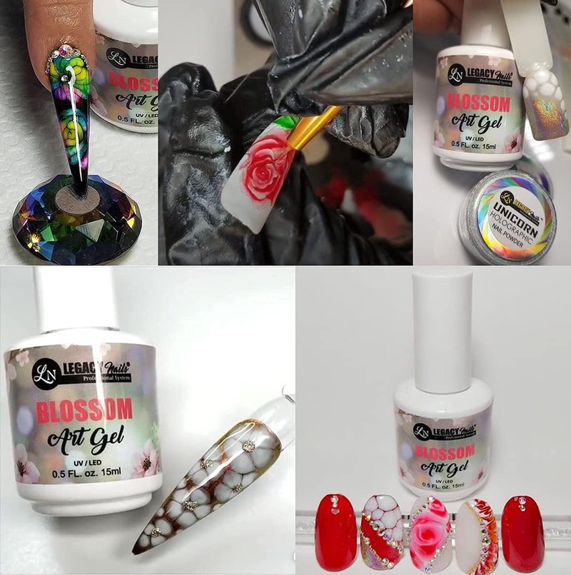 Legacy Nails Professional BLOSSOM ART GEL 0.5oz. - Clear Blooming Gel for Stunning Nail Art Effects, Marble, Tie-Dye & Floral Designs β Easy Application, Long-Lasting, UV/LED Curable