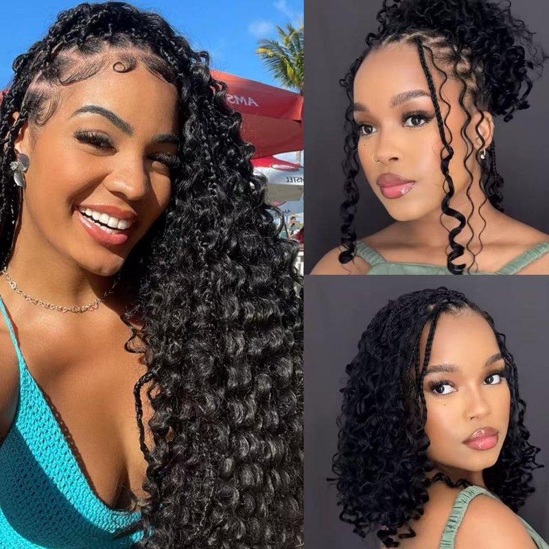 GoGobraids Human Braiding Hair Boho Braids Human Hair Water Wave Bulk Human Hair for Braiding No Weft Bundle Brazilian Virgin Curly Hair Extensions Natural Color 12 Inch 1pack/100g