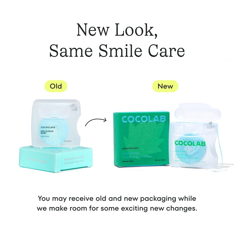 Cocofloss Expanding Woven Dental Floss by Cocolab, Waxed Tooth Floss for Daily Oral Care, Coconut Oil Infused, Vegan, for Adults and Kids, Mint Scent, 1 Pack