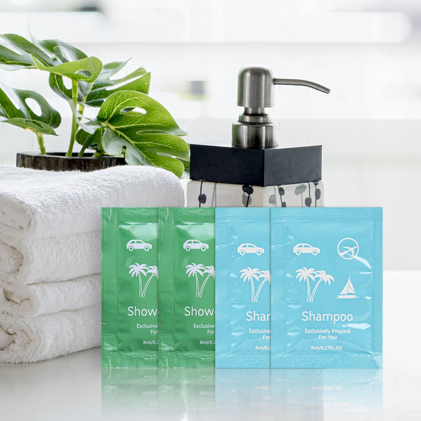 Bulk Hygiene Kits for Homeless ,Travel Size Body Wash and Shampoo Bulk 0.28fl Oz,Travel Size Shower Gel Set,Shampoo Bulk Travel Size ,Hotel Supplies for Guests (0.28fl Oz(Pack of 100), 100, Count)