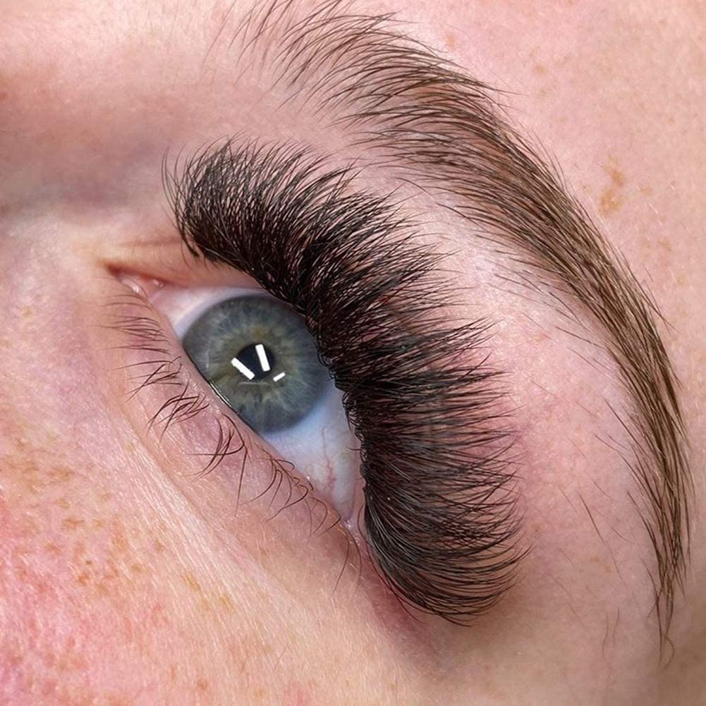 Eyelash Extensions 3D 4D 5D 6D 7D 10D Thickness 0.05/0.07/0.1 C/D Curl Eyelashes Short Stem heat bonded Premade Fans Russian Volume Pre-fanned Lash Extensions Supplies (7D-0.07-D-8-15mm)