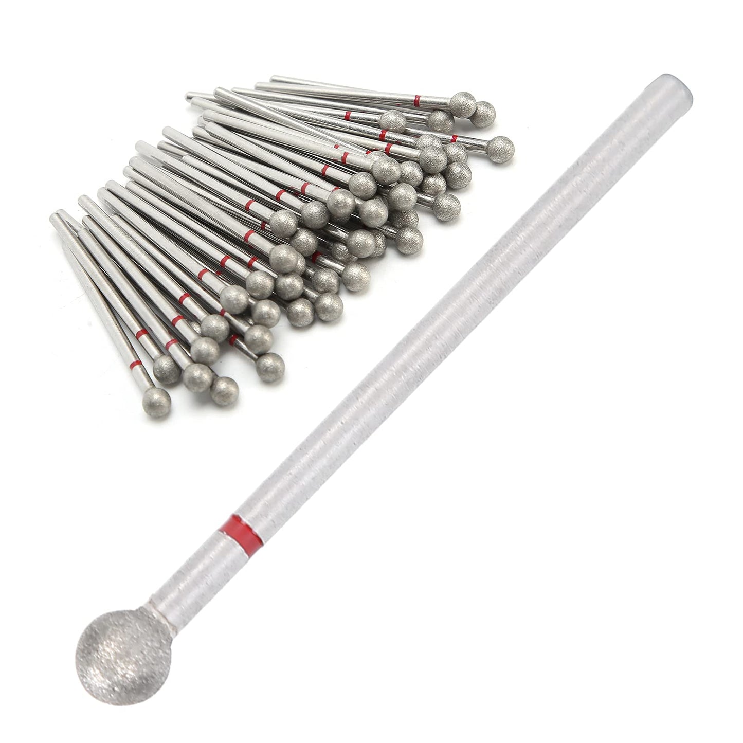 Practical Nail Drill Bits, 50Pcs Nail Polishing Grind Head Replacement Accessory Manicure Tool For Acrylic Gel Nails Cuticle Clean Pedicure (F-5.0mm)
