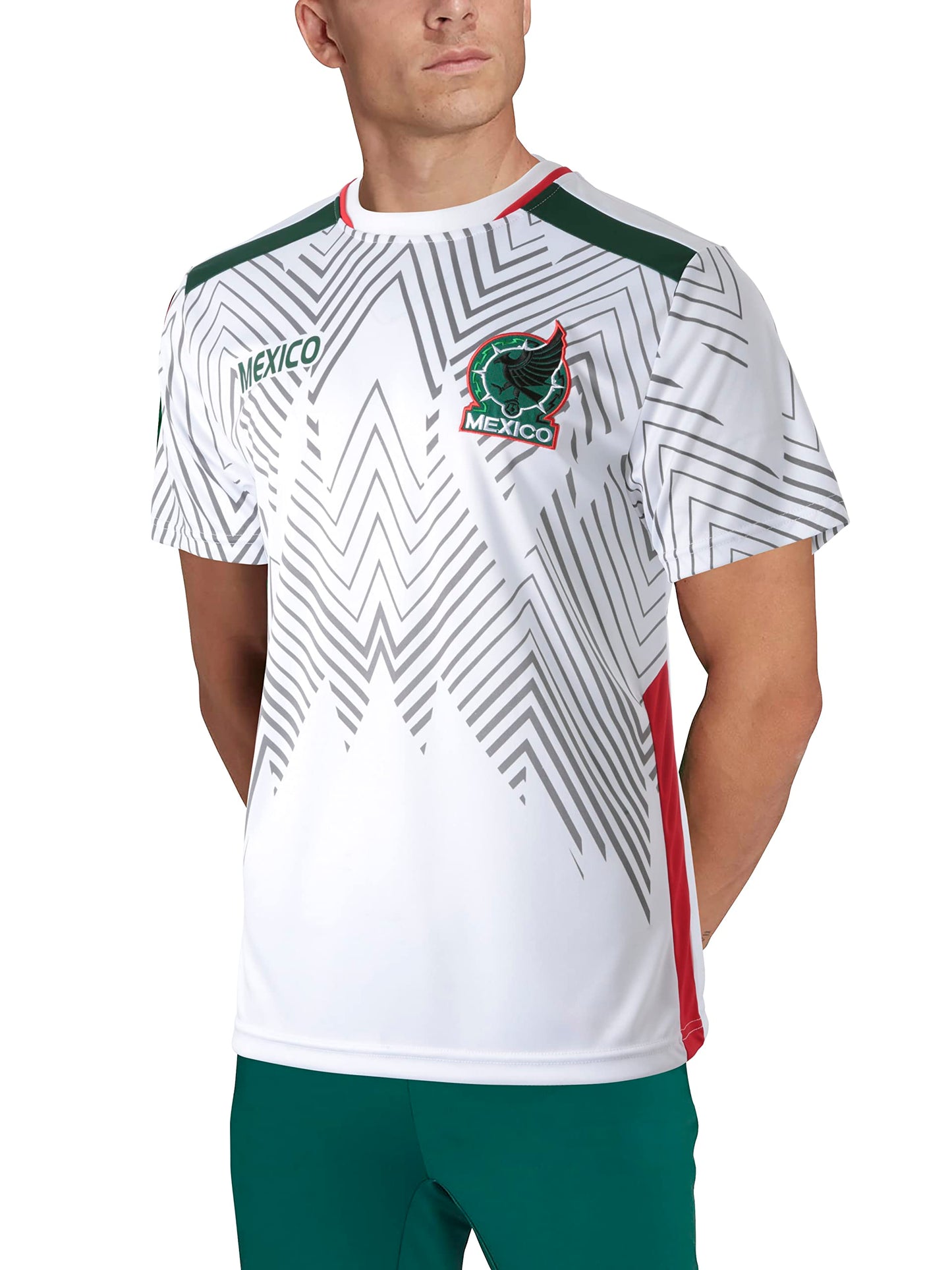 National Mexico Soccer Jersey World Futbol Cup Team Uniform Futsal Athletic Top Shirt (X-Small, White)