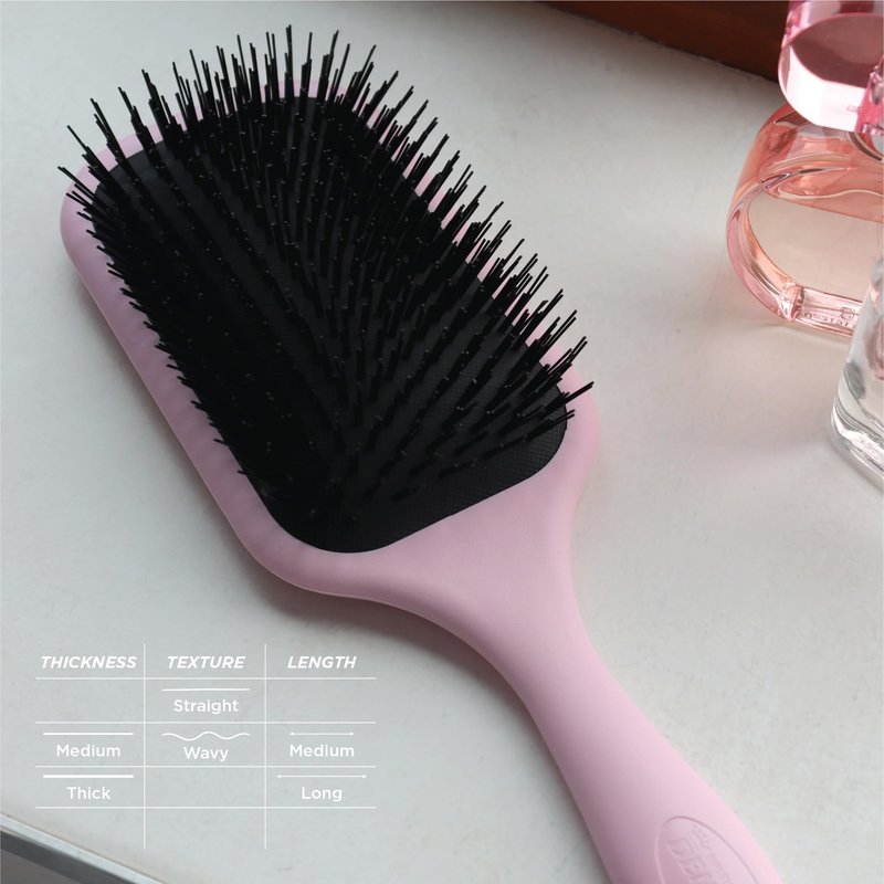 Denman Ultimate Detangling Hair Brush - Wet & Dry Detangler Brush for Long Hair, Wigs & Extensions - Ideal Hair Brushes for Women and Men, D90L Pink Crush