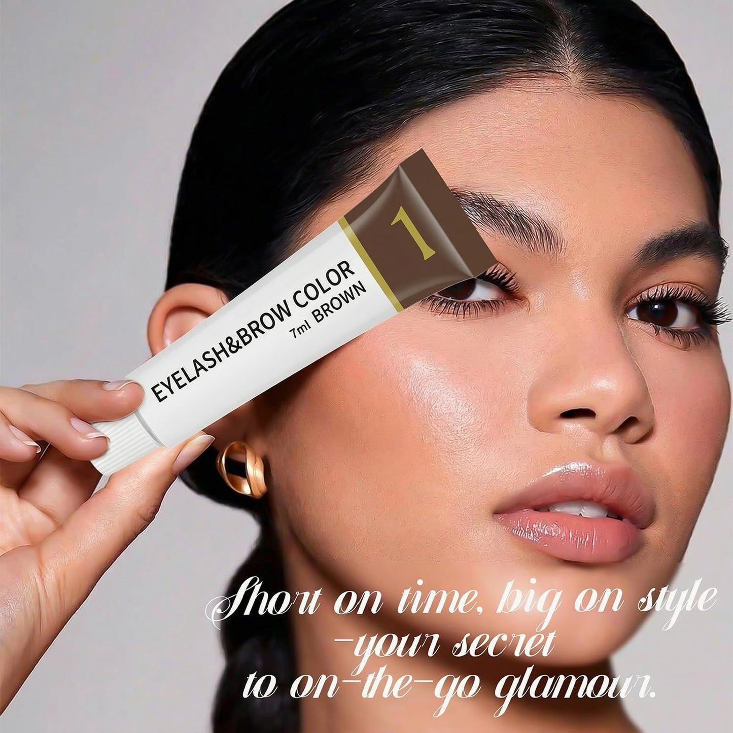 Eyelash & Eyebrow Color Kit - Professional Lasting 2 Weeks | Natural Ingredients, Safe & Easy to Use 7ML (Brown)