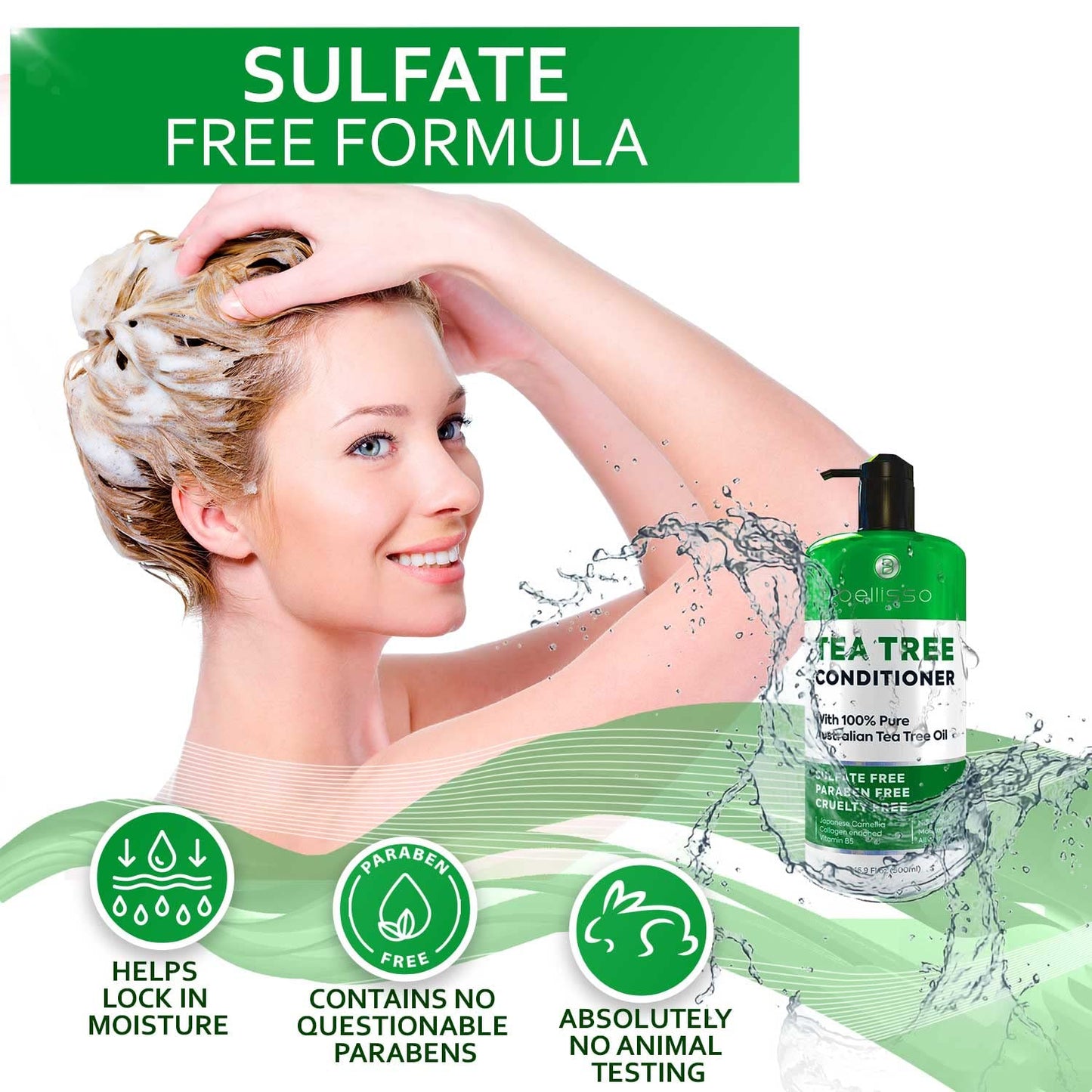 Tea Tree Oil Shampoo & Conditioner Set - Nourishing Hair Care | 16 Fl Oz