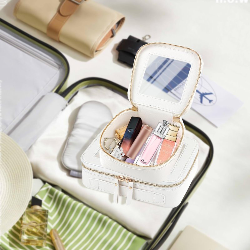 ELIZAHOME Clear Toiletry Bag and Mini Makeup Bag with Zipper Set is a Convenient, Waterproof Toiletry Bag for Travel and Essentials for Women on the Go(Black, M+MINI)