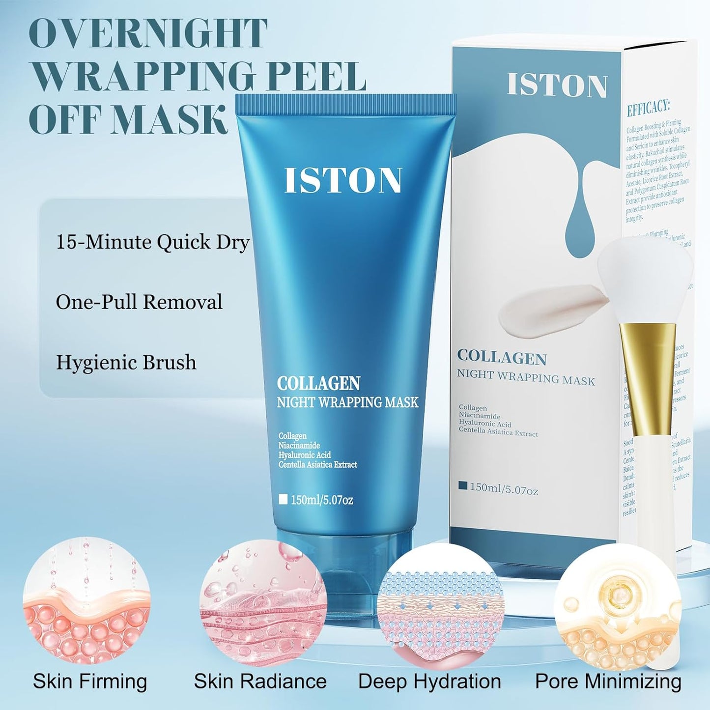 Collagen Night Wrapping Mask - Overnight Peel Off for Firmer, Hydrated Skin | 5.07 fl Oz