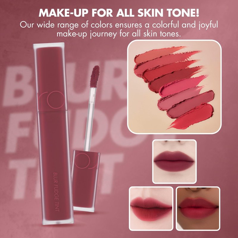 rom&nd BLUR FUDGE TINT 08 Currant Jam | Velvety Matte Lip Stain | Smooth, Non-Drying Berry Red K-Beauty Lip Makeup