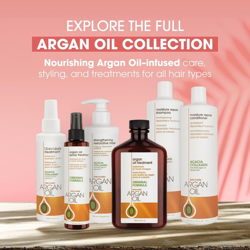 One n Only Argan Oil Hair Treatment - Lightweight & Hydrating Hair Oil for Natural, Wigs & Extensions - Shine Enhancing, Heat Protectant & Frizz Control (3.4 oz)