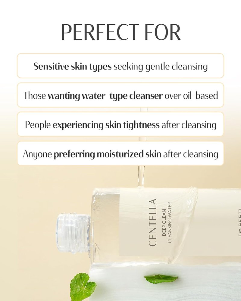 Centella Micellar Cleansing Water - Gentle Makeup Remover for Sensitive Skin | Low pH No-Rinse Formula, 13.5 fl oz