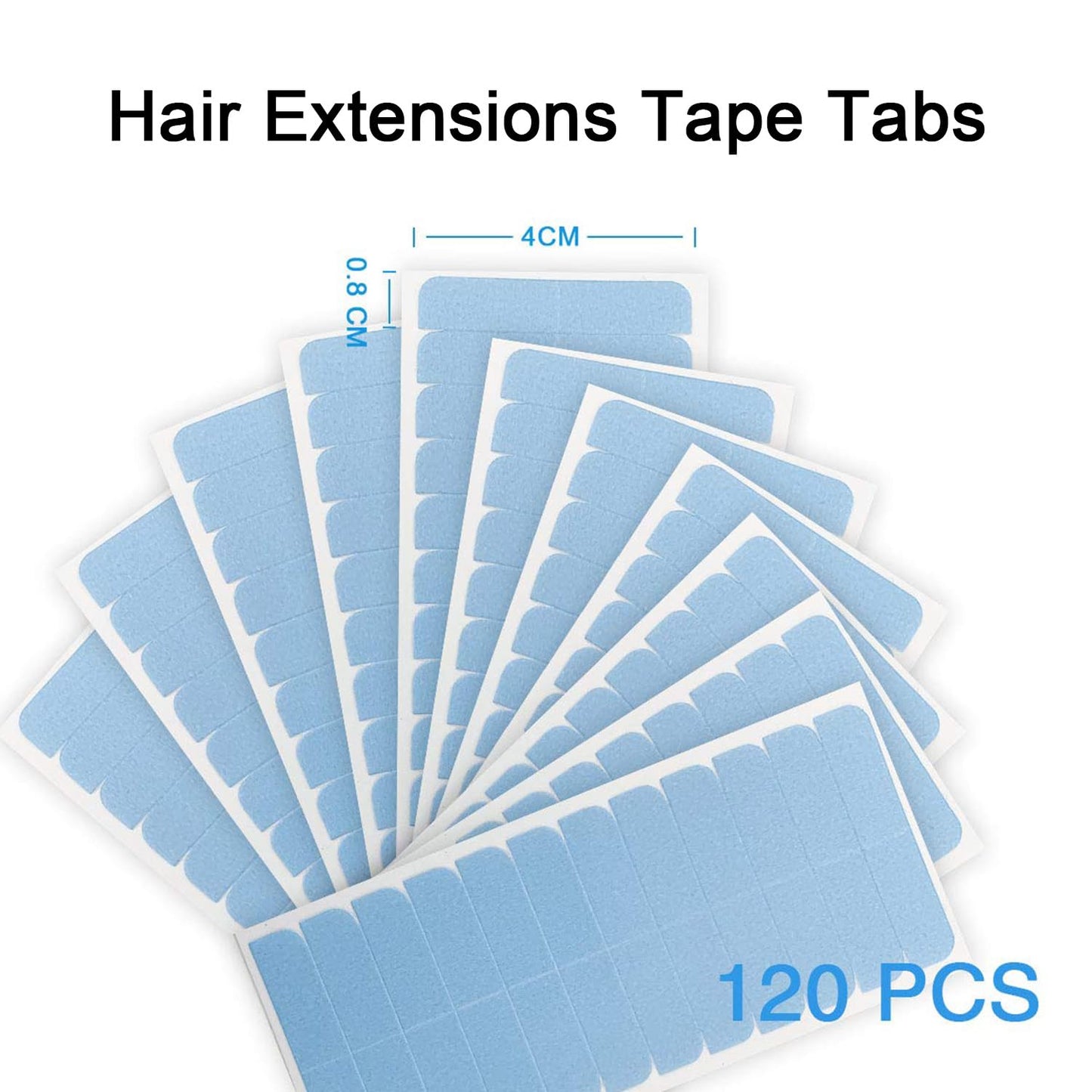SUYYA 60 Pieces Hair Extension Tape Tabs Double Sided Extension Tapes for Replacement 4cm x0.8cm (Blue)